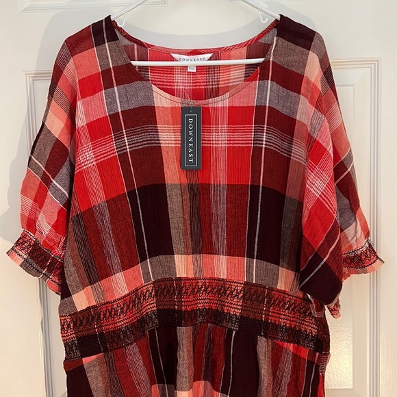 DownEast Pink Plaid Dress - Picture 1 of 4